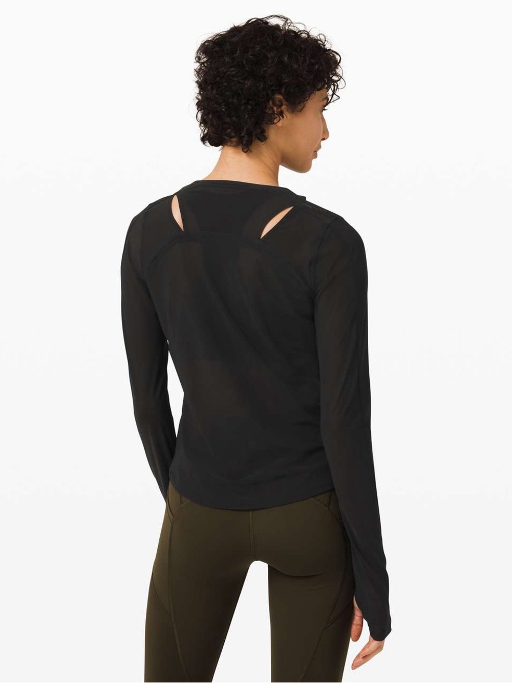 LULULEMON Set Challenger Mesh Long Sleeve in Black - M